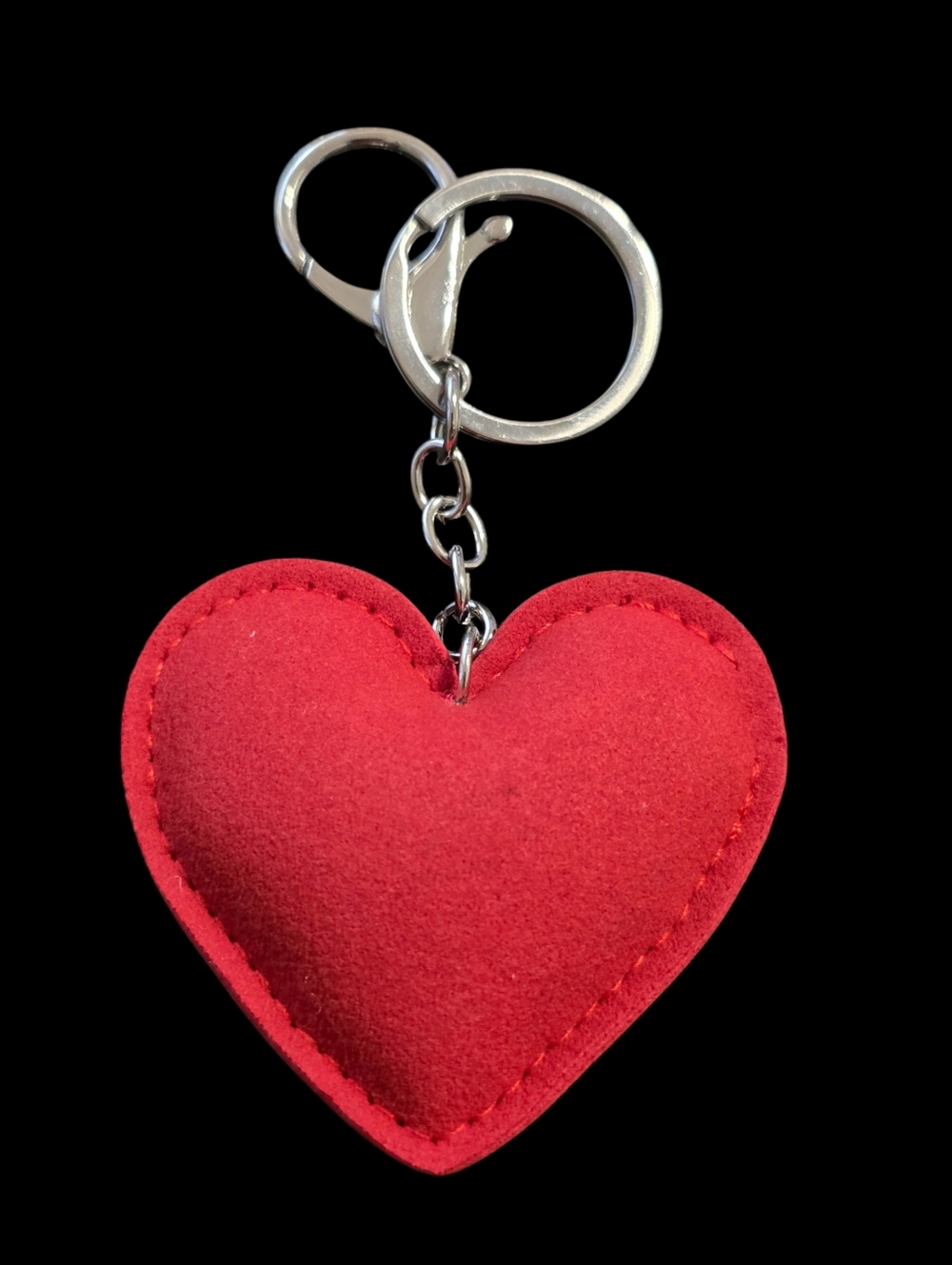 Pink Red Heart MOM Rhinestone Bag Charm Keychain - Picture 2 of 2